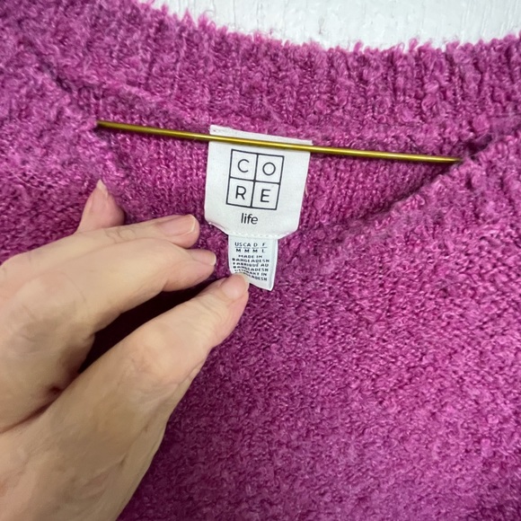 Core Life Women’s Violet Polyester Blend Long Sleeved Crew Neck Sweater Sz M NEW - Picture 5 of 6